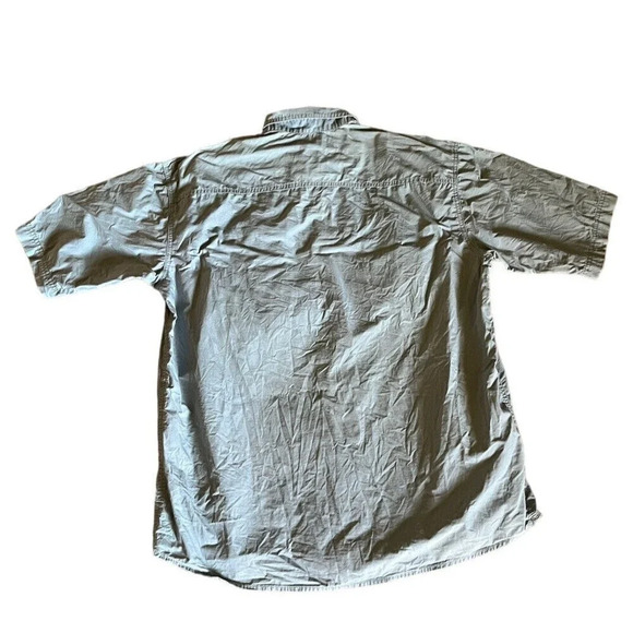 Eddie Bauer Men’s Blue Short Sleeve Button-Up Shirt Size L Outdoor Hiking Fish - Picture 3 of 10